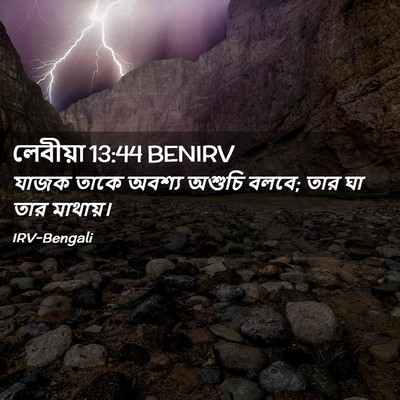Picture 02 - লেবীয়া 13:44 BENIRV - যাজক তাকে অবশ্য - Bible Verse Picture