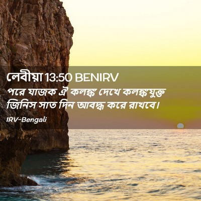 Picture 02 - লেবীয়া 13:50 BENIRV - পরে যাজক ঐ কলঙ্ক - Bible Verse Picture