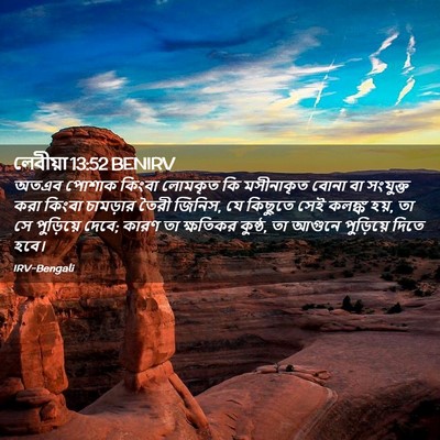 Picture 02 - লেবীয়া 13:52 BENIRV - অতএব পোশাক কিংবা - Bible Verse Picture
