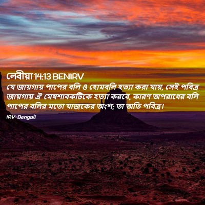 Picture 02 - লেবীয়া 14:13 BENIRV - যে জায়গায় পাপের - Bible Verse Picture