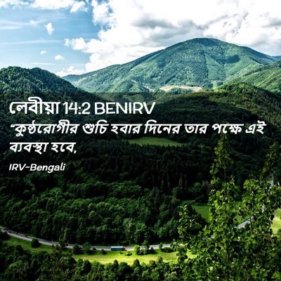 Picture 02 - লেবীয়া 14:2 BENIRV - “কুষ্ঠরোগীর শুচি - Bible Verse Picture