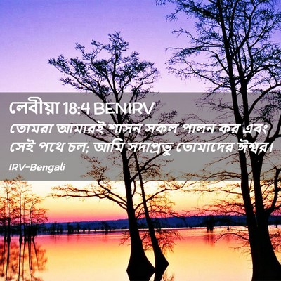 Picture 02 - লেবীয়া 18:4 BENIRV - তোমরা আমারই শাসন - Bible Verse Picture