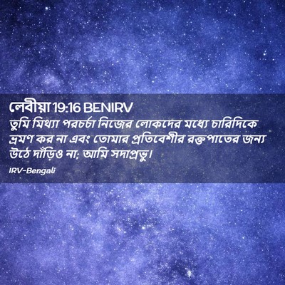 Picture 02 - লেবীয়া 19:16 BENIRV - তুমি মিথ্যা - Bible Verse Picture