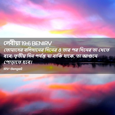 Picture 02 - লেবীয়া 19:6 BENIRV - তোমাদের বলিদানের - Bible Verse Picture