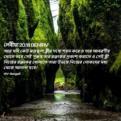 Picture 02 - লেবীয়া 20:18 BENIRV - আর যদি কেউ রজস্বলা - Bible Verse Picture