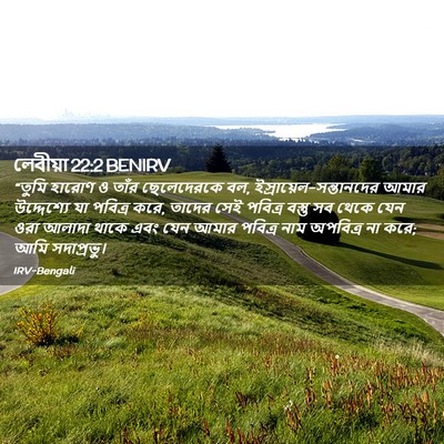 Picture 02 - লেবীয়া 22:2 BENIRV - “তুমি হারোণ ও তাঁর - Bible Verse Picture
