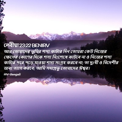 Picture 02 - লেবীয়া 23:22 BENIRV - আর তোমাদের ভূমির - Bible Verse Picture