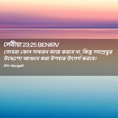 Picture 02 - লেবীয়া 23:25 BENIRV - তোমরা কোন সাধারন - Bible Verse Picture