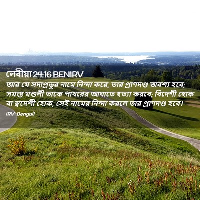 Picture 02 - লেবীয়া 24:16 BENIRV - আর যে সদাপ্রভুর - Bible Verse Picture