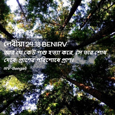 Picture 02 - লেবীয়া 24:18 BENIRV - আর যে কেউ পশু হত্যা - Bible Verse Picture