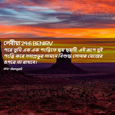 Picture 02 - লেবীয়া 24:6 BENIRV - পরে তুমি এক এক - Bible Verse Picture