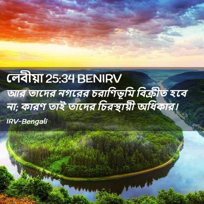 Picture 02 - লেবীয়া 25:34 BENIRV - আর তাদের নগরের - Bible Verse Picture