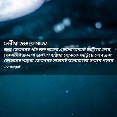 Picture 02 - লেবীয়া 26:8 BENIRV - আর তোমাদের পাঁচ জন - Bible Verse Picture