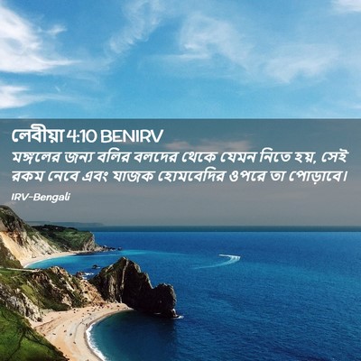 Picture 02 - লেবীয়া 4:10 BENIRV - মঙ্গলের জন্য বলির - Bible Verse Picture