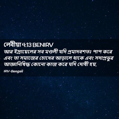Picture 02 - লেবীয়া 4:13 BENIRV - আর ইস্রায়েলের সব - Bible Verse Picture