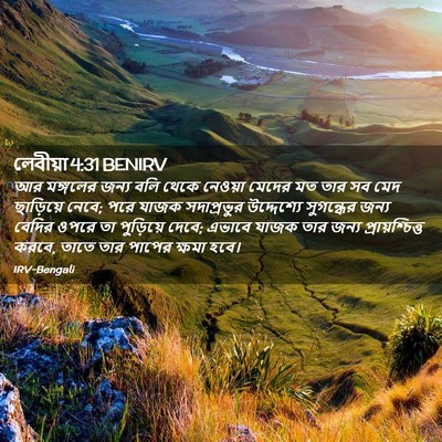 Picture 02 - লেবীয়া 4:31 BENIRV - আর মঙ্গলের জন্য - Bible Verse Picture