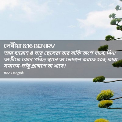 Picture 02 - লেবীয়া 6:16 BENIRV - আর হারোণ ও তার - Bible Verse Picture