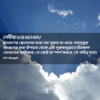 Picture 02 - লেবীয়া 6:18 BENIRV - হারোণের ছেলেদের - Bible Verse Picture