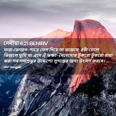 Picture 02 - লেবীয়া 6:21 BENIRV - তারা ভোজন-পাত্রে - Bible Verse Picture