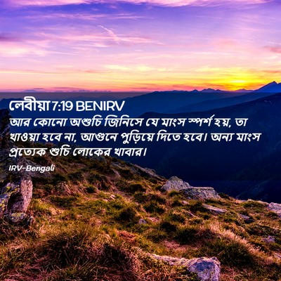 Picture 02 - লেবীয়া 7:19 BENIRV - আর কোনো অশুচি - Bible Verse Picture