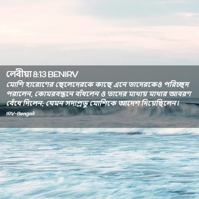 Picture 02 - লেবীয়া 8:13 BENIRV - মোশি হারোণের - Bible Verse Picture