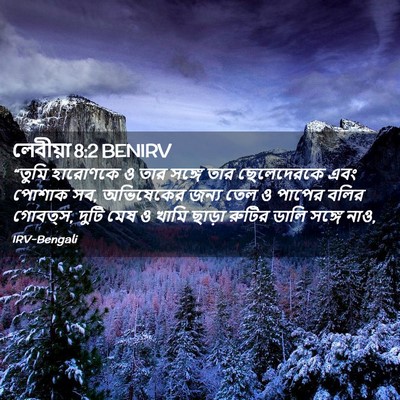 Picture 02 - লেবীয়া 8:2 BENIRV - “তুমি হারোণকে ও - Bible Verse Picture