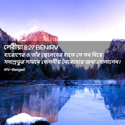 Picture 02 - লেবীয়া 8:27 BENIRV - হারোণের ও তাঁর - Bible Verse Picture