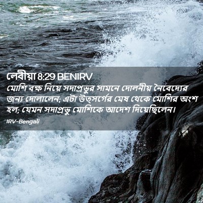 Picture 02 - লেবীয়া 8:29 BENIRV - মোশি বক্ষ নিয়ে - Bible Verse Picture
