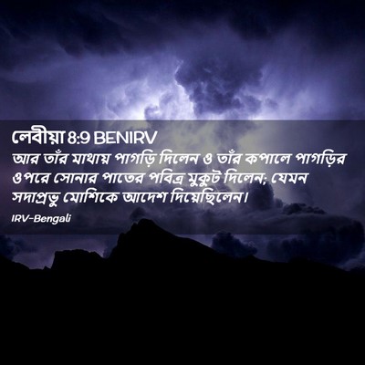 Picture 02 - লেবীয়া 8:9 BENIRV - আর তাঁর মাথায় - Bible Verse Picture