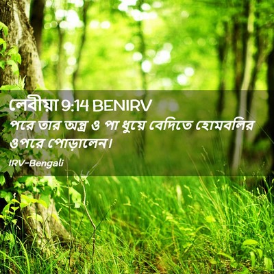 Picture 02 - লেবীয়া 9:14 BENIRV - পরে তার অন্ত্র ও পা - Bible Verse Picture