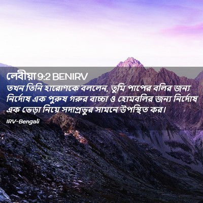 Picture 02 - লেবীয়া 9:2 BENIRV - তখন তিনি হারোণকে - Bible Verse Picture