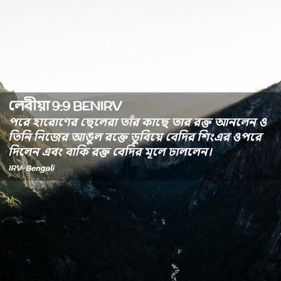 Picture 02 - লেবীয়া 9:9 BENIRV - পরে হারোণের - Bible Verse Picture