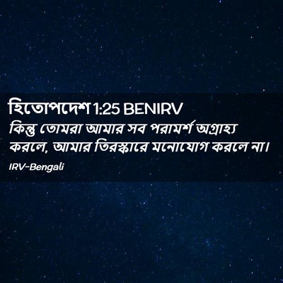 Picture 02 - হিতোপদেশ 1:25 BENIRV - কিন্তু তোমরা আমার - Bible Verse Picture