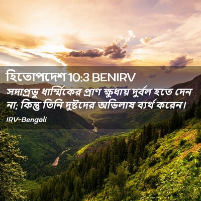 Picture 02 - হিতোপদেশ 10:3 BENIRV - সদাপ্রভু - Bible Verse Picture