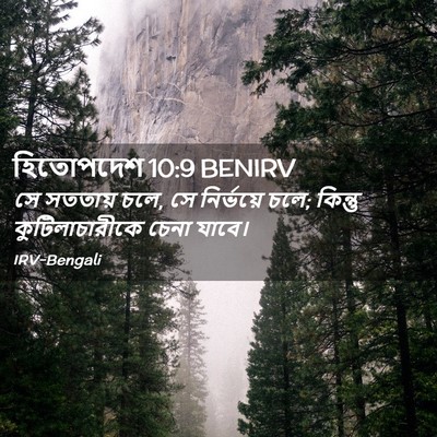 Picture 02 - হিতোপদেশ 10:9 BENIRV - সে সততায় চলে, সে - Bible Verse Picture