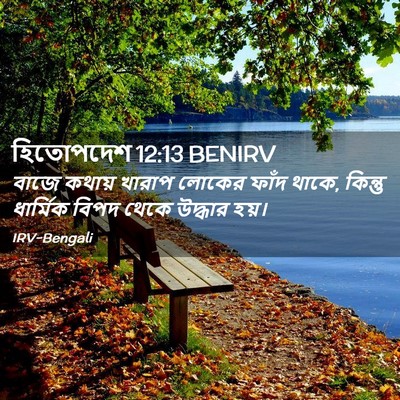 Picture 02 - হিতোপদেশ 12:13 BENIRV - বাজে কথায় খারাপ - Bible Verse Picture