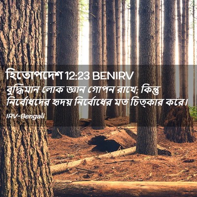 Picture 02 - হিতোপদেশ 12:23 BENIRV - বুদ্ধিমান লোক - Bible Verse Picture