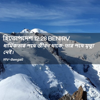 Picture 02 - হিতোপদেশ 12:28 BENIRV - ধার্মিকতার পথে - Bible Verse Picture