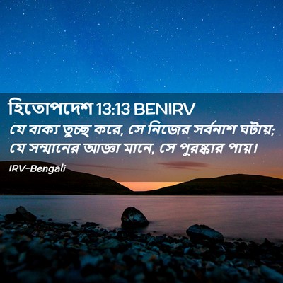 Picture 02 - হিতোপদেশ 13:13 BENIRV - যে বাক্য তুচ্ছ করে, - Bible Verse Picture