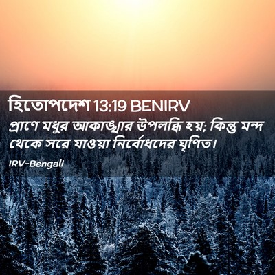 Picture 02 - হিতোপদেশ 13:19 BENIRV - প্রাণে মধুর - Bible Verse Picture
