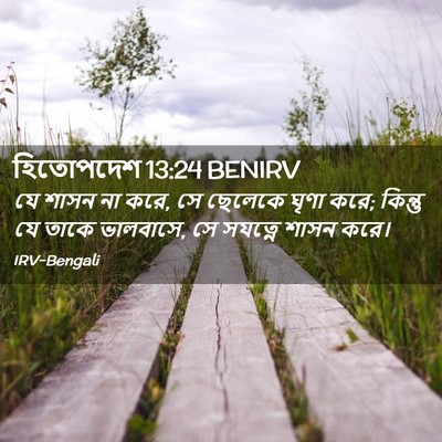 Picture 02 - হিতোপদেশ 13:24 BENIRV - যে শাসন না করে, সে - Bible Verse Picture