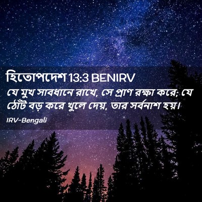 Picture 02 - হিতোপদেশ 13:3 BENIRV - যে মুখ সাবধানে - Bible Verse Picture