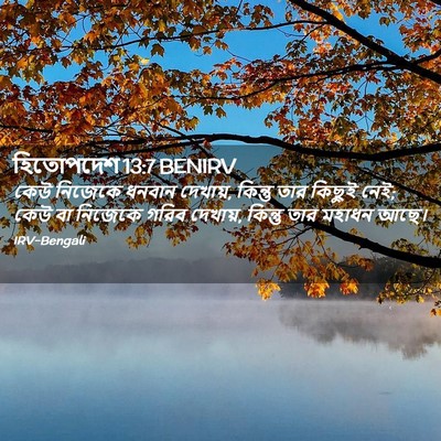 Picture 02 - হিতোপদেশ 13:7 BENIRV - কেউ নিজেকে ধনবান - Bible Verse Picture