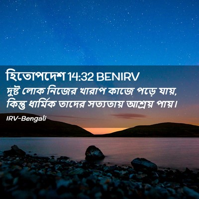 Picture 02 - হিতোপদেশ 14:32 BENIRV - দুষ্ট লোক নিজের - Bible Verse Picture