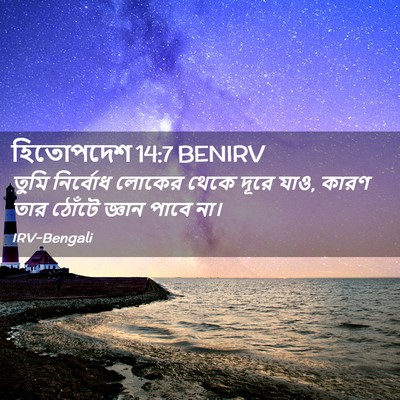 Picture 02 - হিতোপদেশ 14:7 BENIRV - তুমি নির্বোধ - Bible Verse Picture