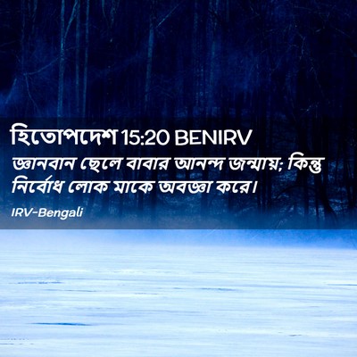 Picture 02 - হিতোপদেশ 15:20 BENIRV - জ্ঞানবান ছেলে - Bible Verse Picture