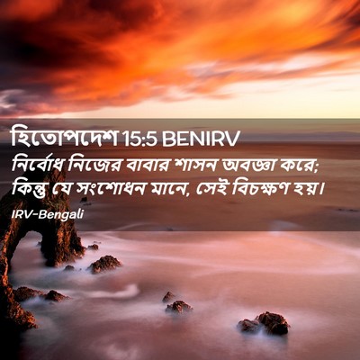 Picture 02 - হিতোপদেশ 15:5 BENIRV - নির্বোধ নিজের - Bible Verse Picture
