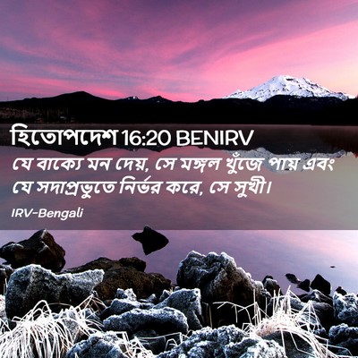 Picture 02 - হিতোপদেশ 16:20 BENIRV - যে বাক্যে মন দেয়, - Bible Verse Picture