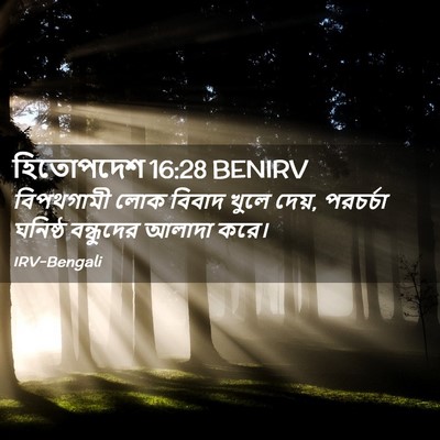 Picture 02 - হিতোপদেশ 16:28 BENIRV - বিপথগামী লোক - Bible Verse Picture