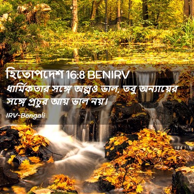 Picture 02 - হিতোপদেশ 16:8 BENIRV - ধার্মিকতার সঙ্গে - Bible Verse Picture